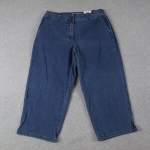 Karen Scott Pants Womens 8 Woven Capri Comfort Waist Jeans Flex Denim Blue NWT